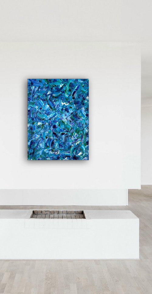 "Crash Over Me" - Original PMS Artwork Textured Abstract Oil Painting on Wood Panel - 24" x 32" by Preston M. Smith (PMS)