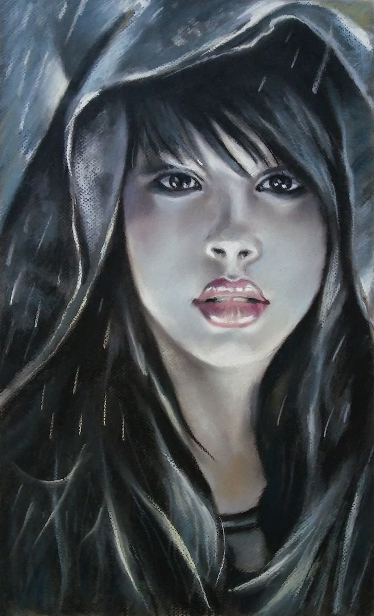 Portrait in the rain by Magdalena Palega