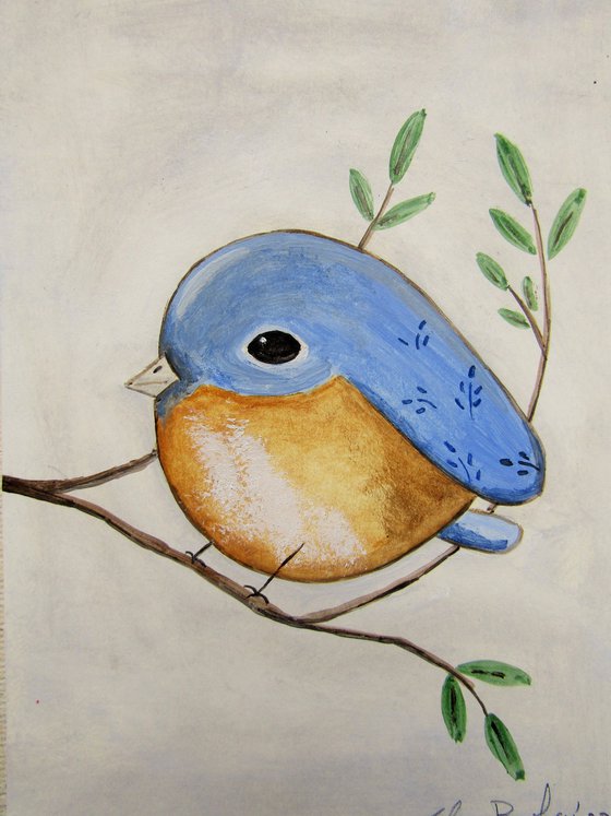 The tiny eastern bluebird (Sialia sialis)