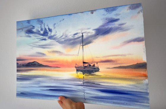 Yachts at sunset #7