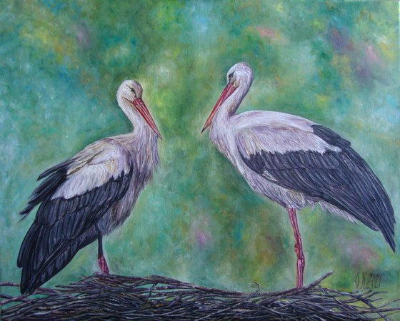Pair of storks