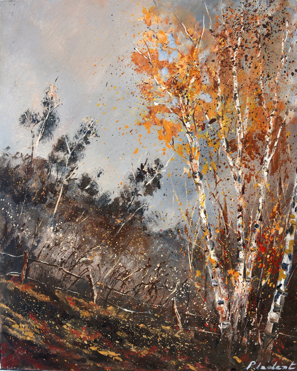 Pol Henry Ledent | Original Oil Painting | Aspen Trees In Autumn | 40 X 50Cm | Artwork For Sale On Artfinder