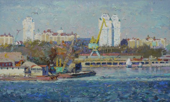 Harbor on the Dnieper in Kiev