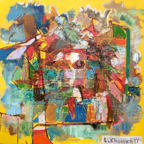 Abstract Artwork 24", Indian American Painting, Original Art, Modern Abstract Paintings by Leo Khomich