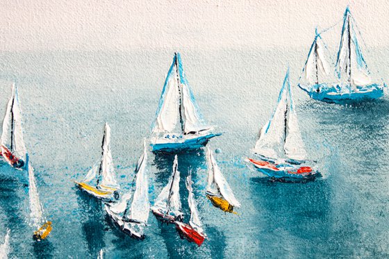 "Yachts in the sea " ships, seascape