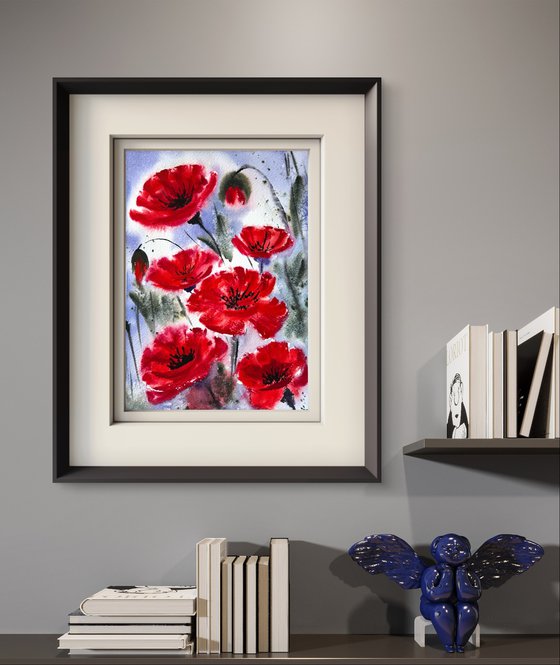 Red Poppies in the field