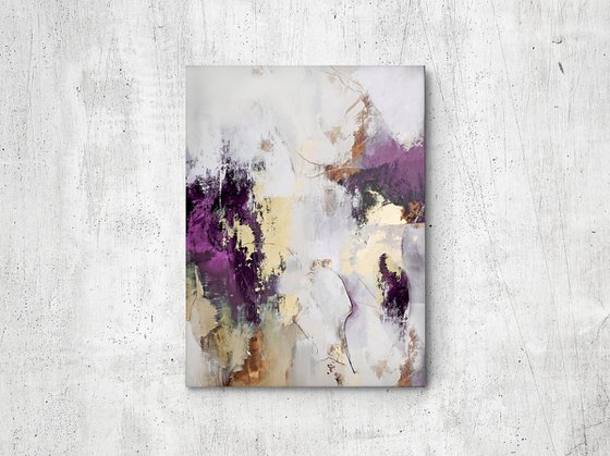 "Pink Flow 2" Purple gold abstract art