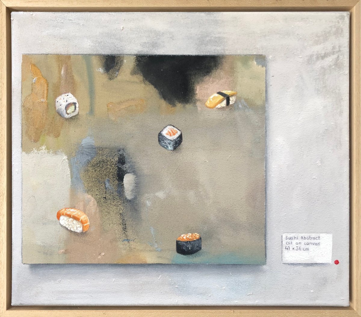 Sushi Abstract, oil on canvas, 41 x 36cm by Joshua Daniels