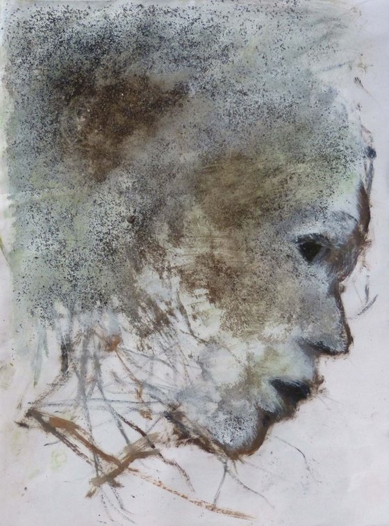 Portrait 18C10, mixed media 40x29 cm