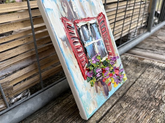 Old Window with Flowers