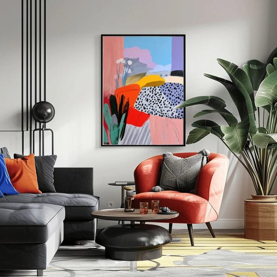 A Cactus Beneath Soft Skies