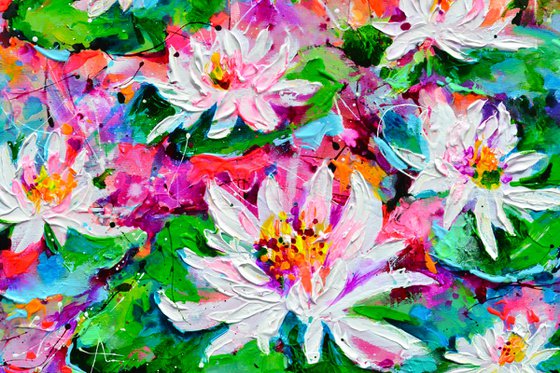 White Water Lilies on the Pond