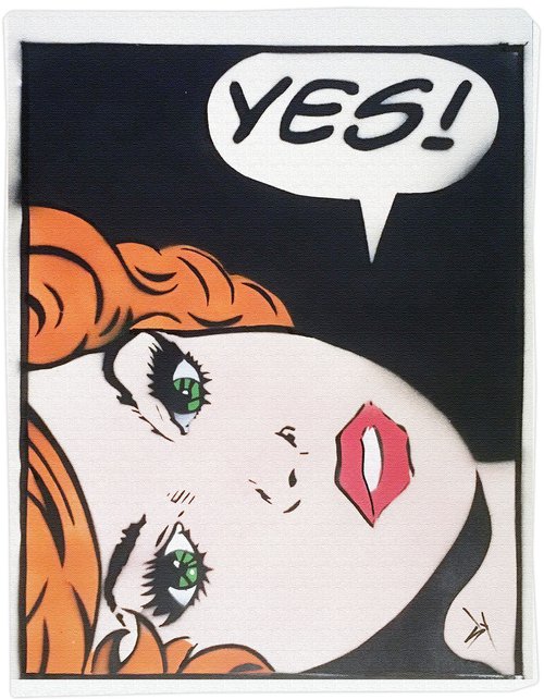 YES! Redhead (black) (on an Urbox). by Juan Sly
