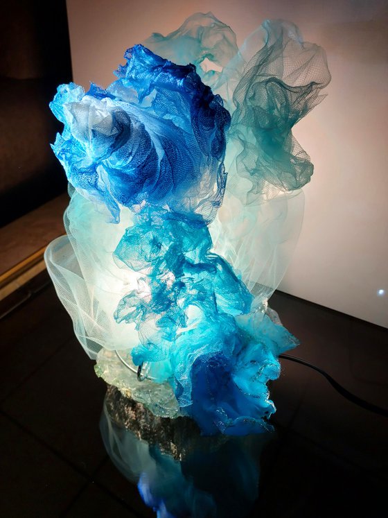 Lighted Sculpture Blue Corals