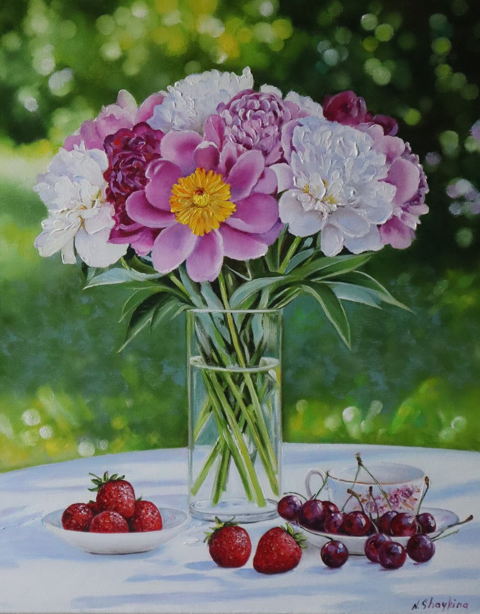 Peonies and Summer Berries by Natalia Shaykina