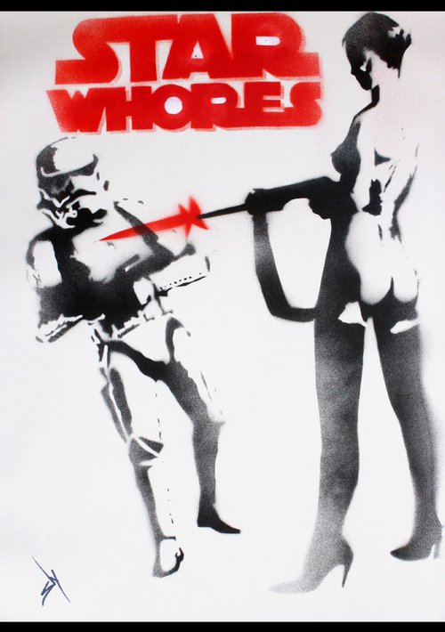 Star whores (on plain paper). by Juan Sly