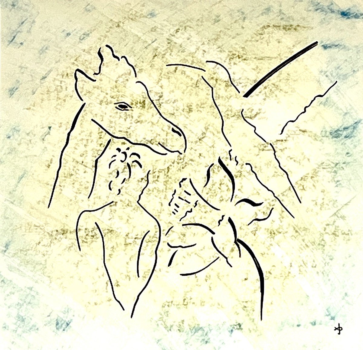 Expressive Ink Drawing , Together #2604A By David Jones, 15 X 15, Artwork For Sale On Artfinder