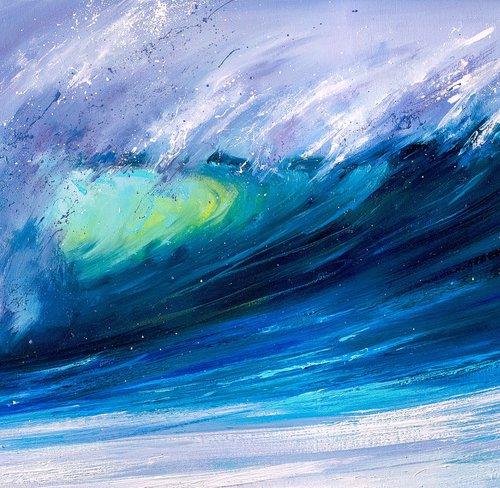 Ocean art Wave painting by Bozhena Fuchs