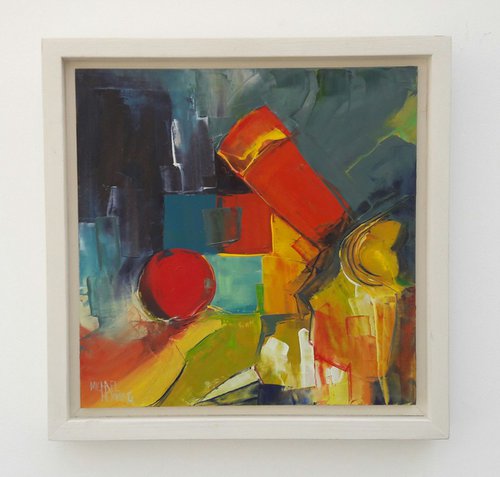 Framed original abstract oil painting on panel 'Shapeshifting #1' by Michael Hemming by Michael Hemming