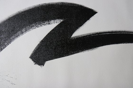 "TOUCHING”-OIL PAINTING, CALLIGRAPHY, HANDNS, BLACK LINE,MINIMALISM