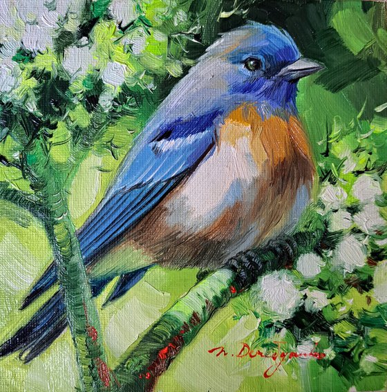 Bluebird bird painting