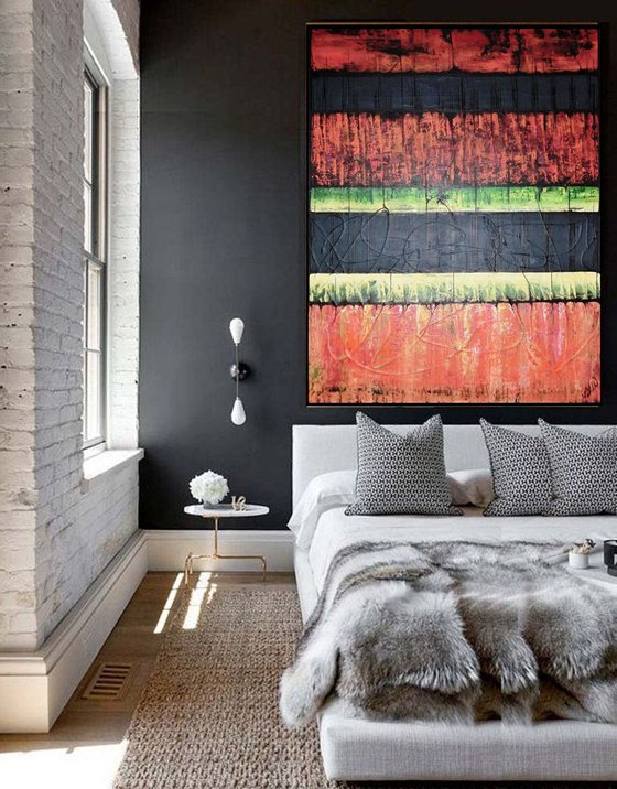 XL ABSTRACT STRIPES 80x100