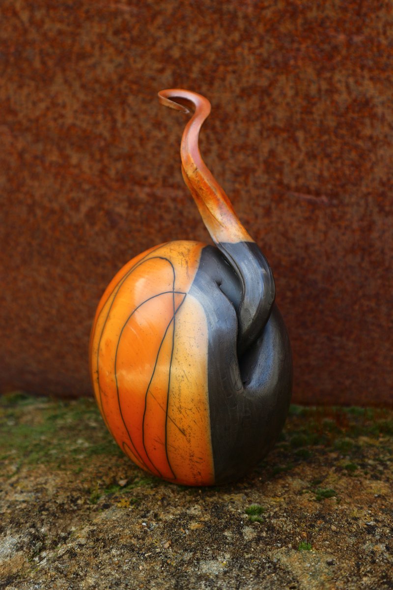 Organic Abstract Clay Sculpture By Inaki San, 6 X 9, Bud, Original Artwork