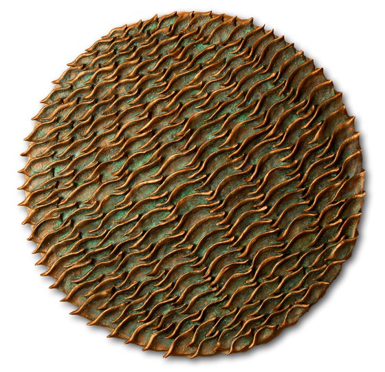 Shoal | Round Copper Patina Wall Sculpture