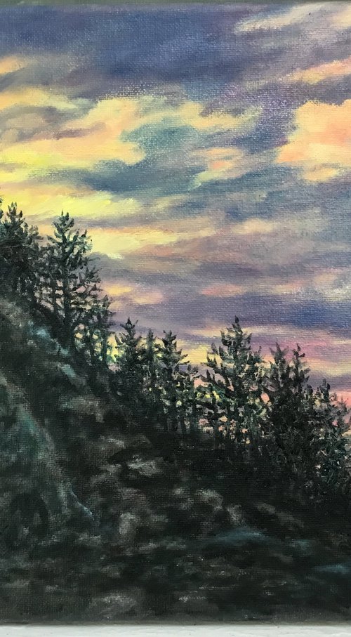 Cliff Pines by K. McDermott - 11X14 o/c by Kathleen McDermott