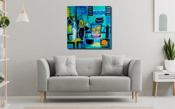 Abstract Still Life & Oranges