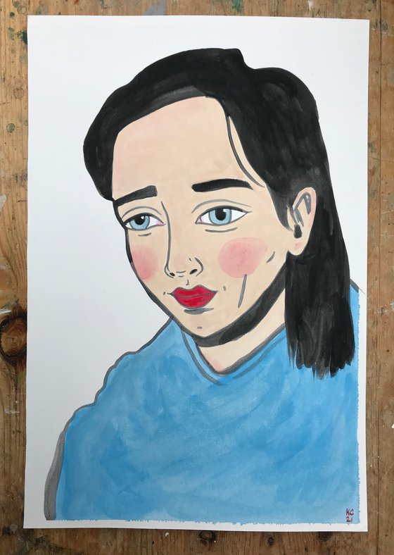 Portrait in Blue - original painting