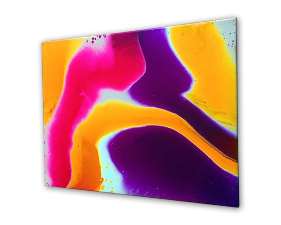 "Mix And Match" - FREE USA SHIPPING - Original Triptych, Abstract PMS Fluid Acrylic Paintings Series - 60" x 16"