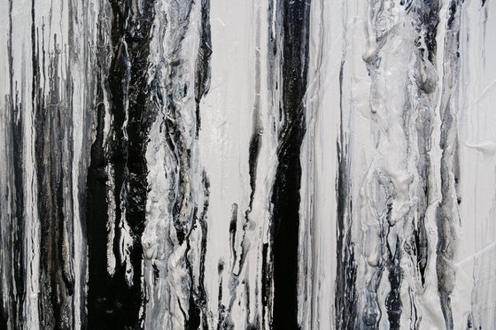 Physics 160cm x 100cm Black White Textured Abstract Art