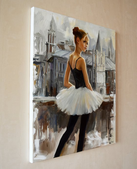 Lovely city of small ballerina