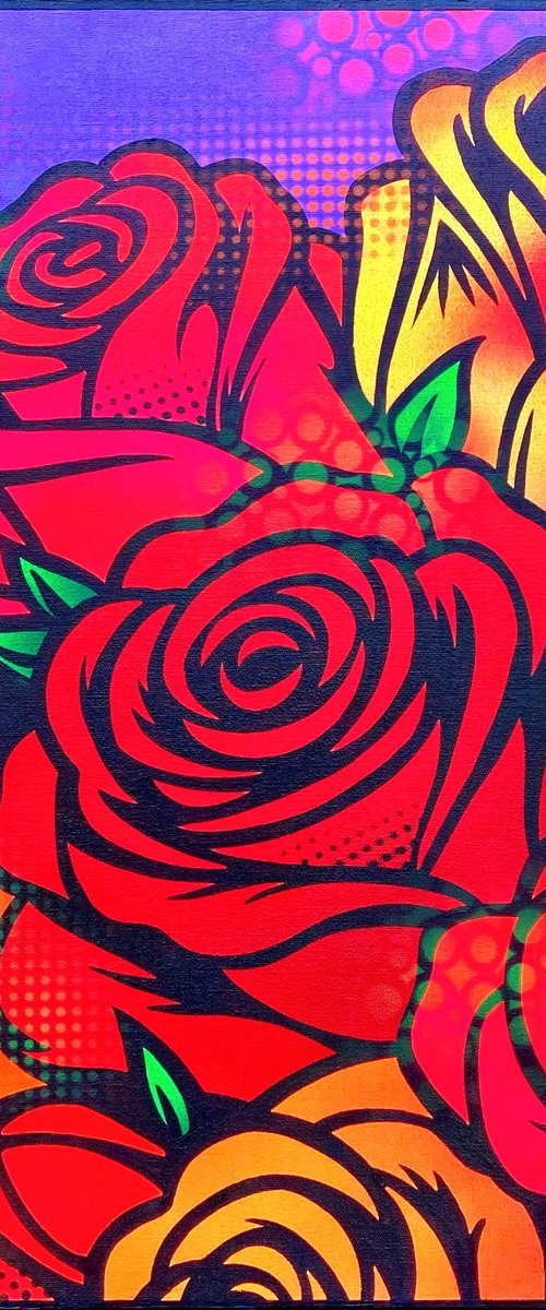Roses On Purple by Jamie Lee