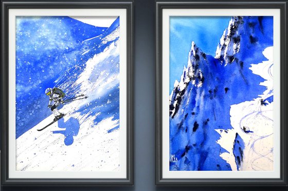 Skiers in the Alps mountians