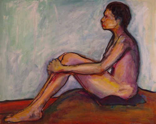 Nude Woman Deep in Thought, Elena by Leon Sarantos
