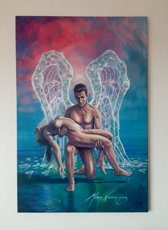 'Send me an Angel' large acrylic painting