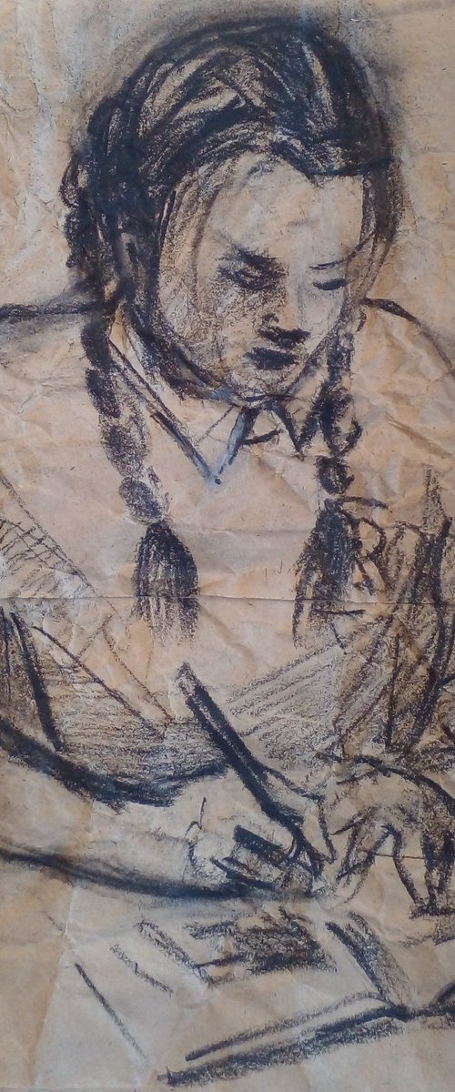 Girl studying by Oxana Raduga