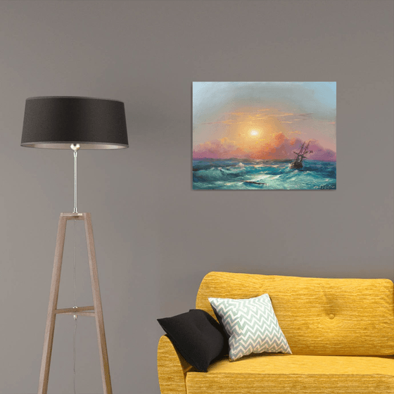 Sunset Over Turbulent Waters