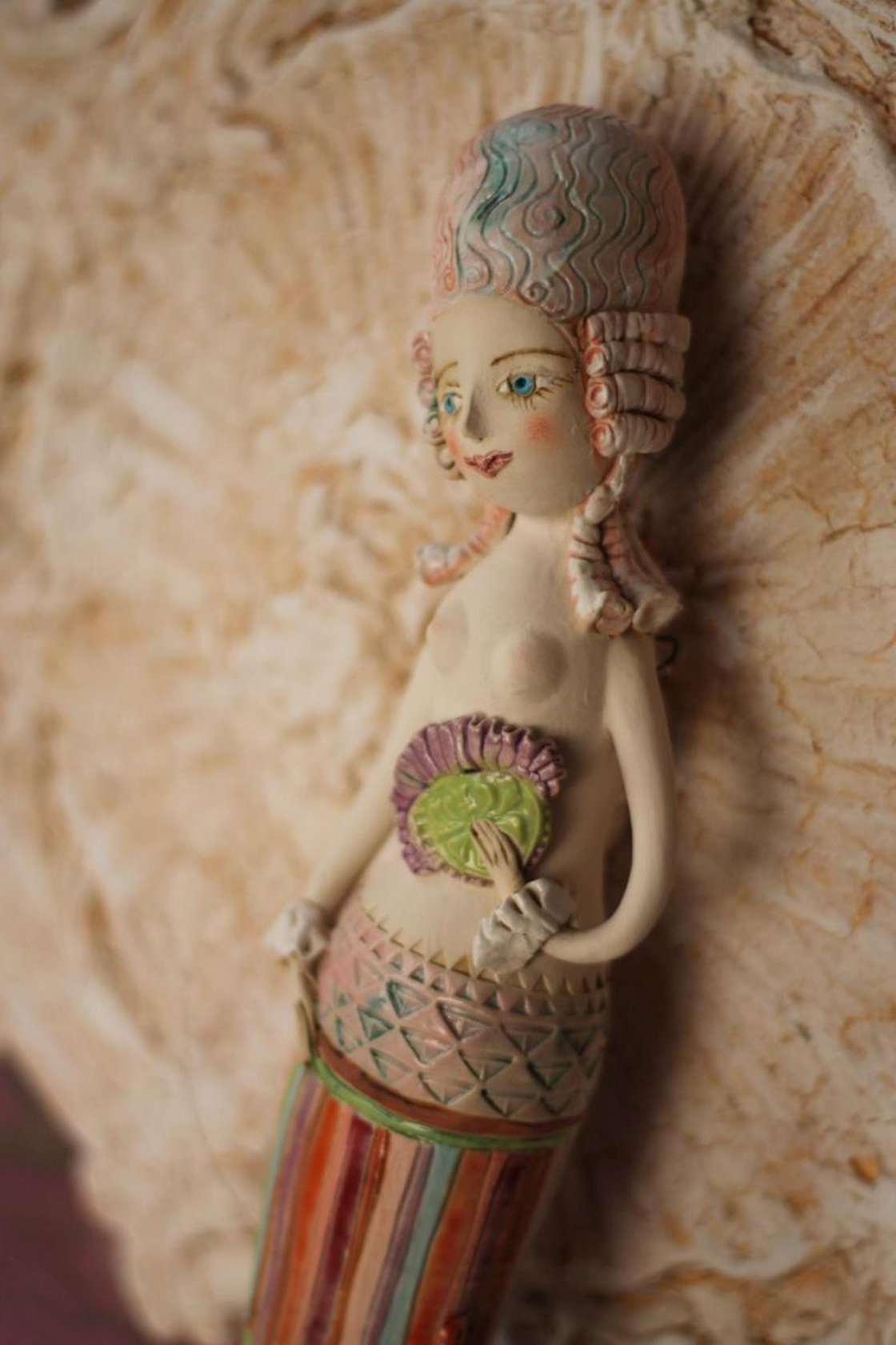 Underwater Baroque Mermaid. Hanging sculpture. Sculpture by Elya