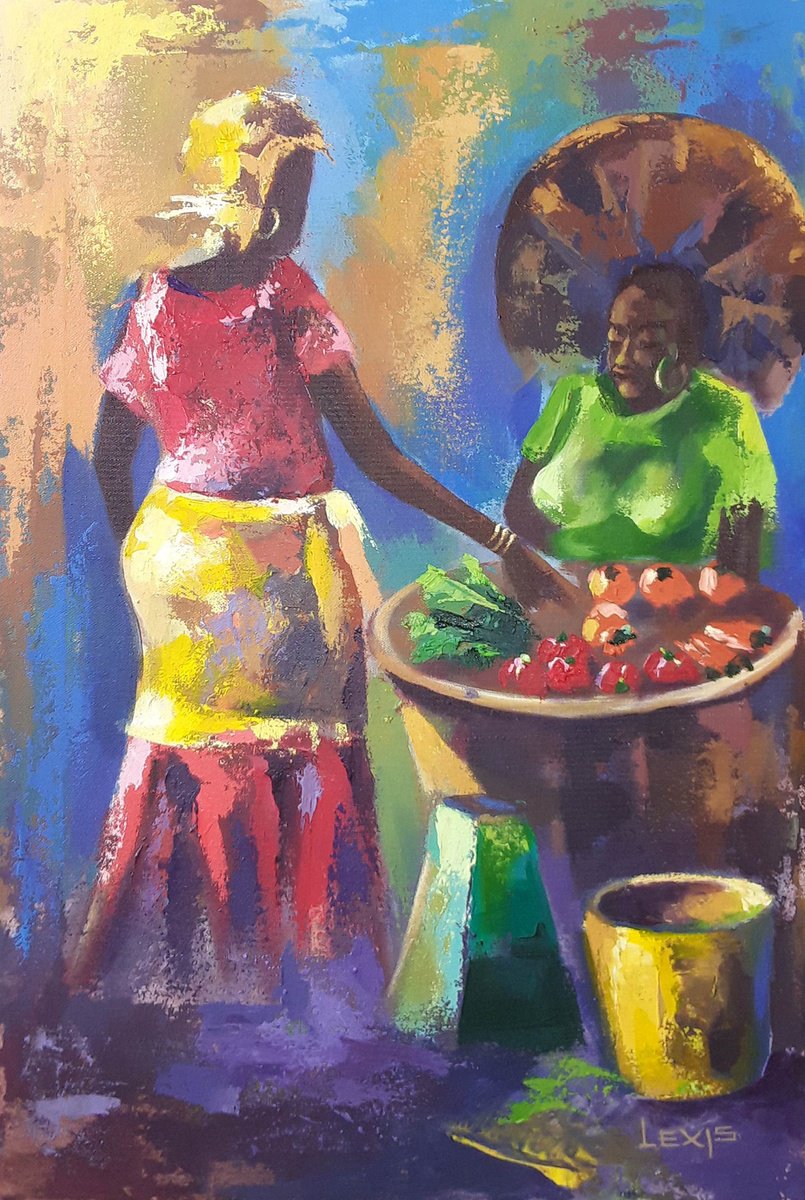 Market Day By Alex Mensah, 13 X 20, Artwork For Sale On Artfinder