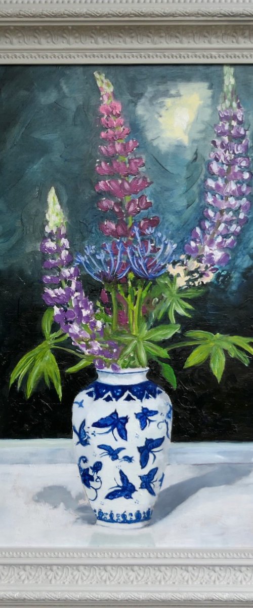 Butterflies on Lupins (2022) by Keith Alexander