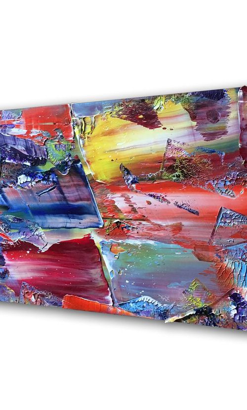 "Falling In Love" - Original PMS Oil Painting On Wood - 28 x 11.5 inches by Preston M. Smith (PMS)