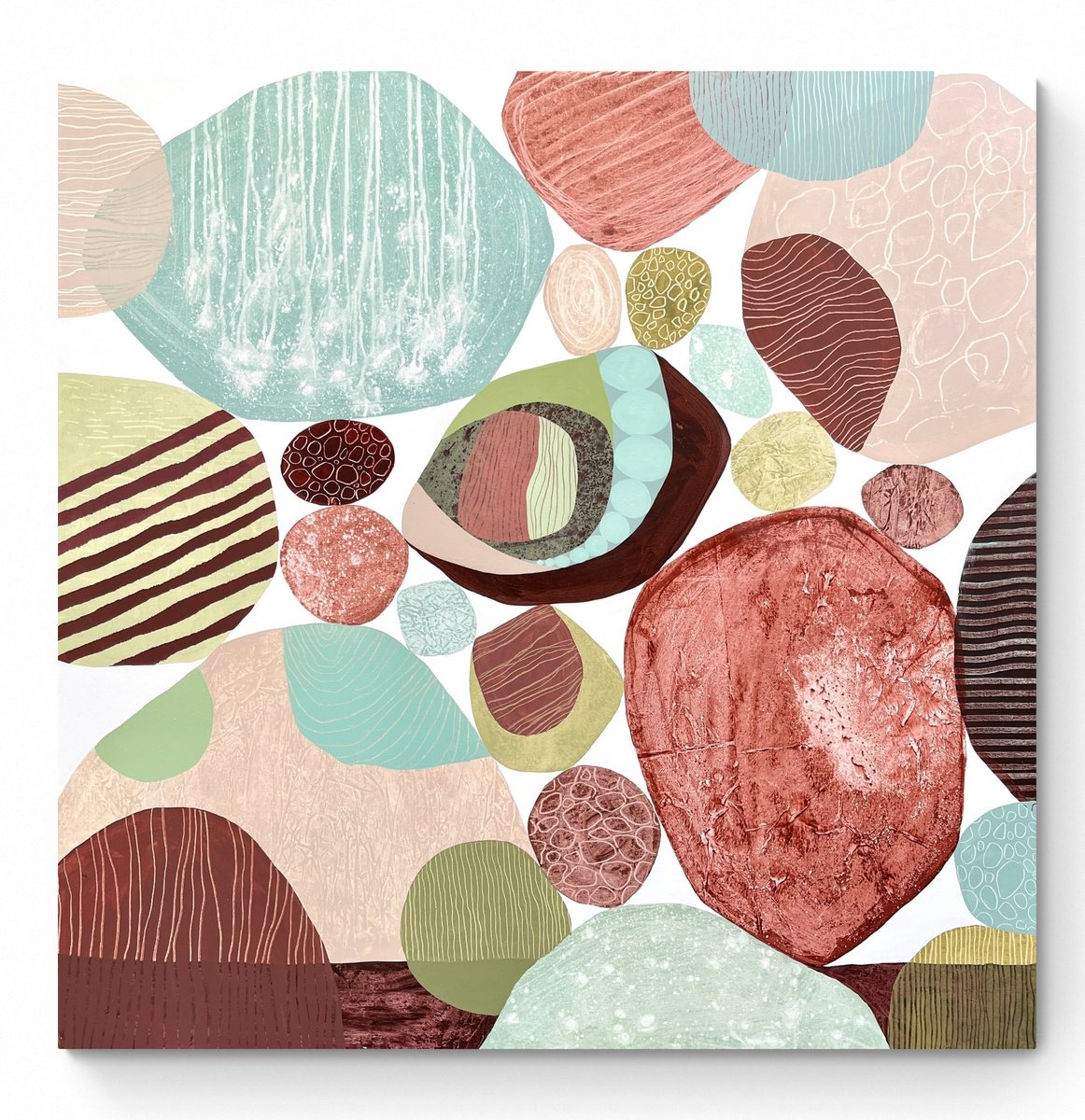 Abstract Acrylic Painting By Cristina Dalla Valentina, 39 X 39, Gatherings 9, Original Artwork