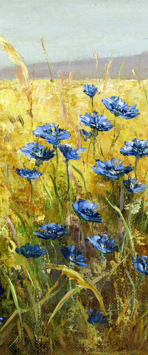 Field with Wheat and Cornflowers by VICTO