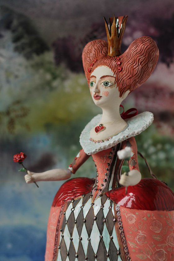 From the Alice in Wonderland. Queen of Hearts.  Wall sculpture by Elya Yalonetski