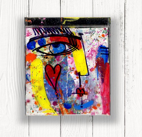 Mixed Media Funky Face 29 by Kathy Morton Stanion