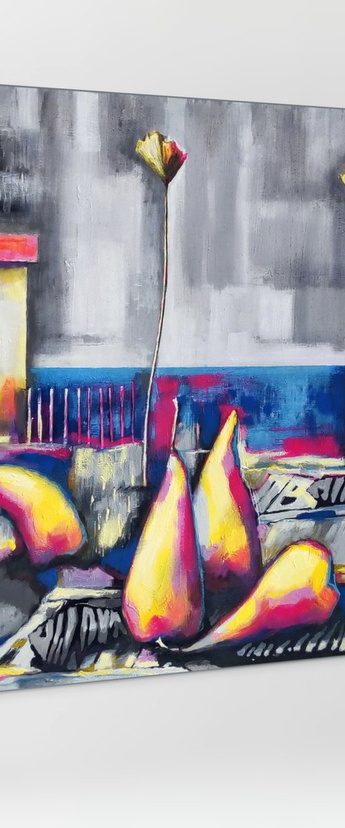 Landscape with pears by Evgen Semenyuk