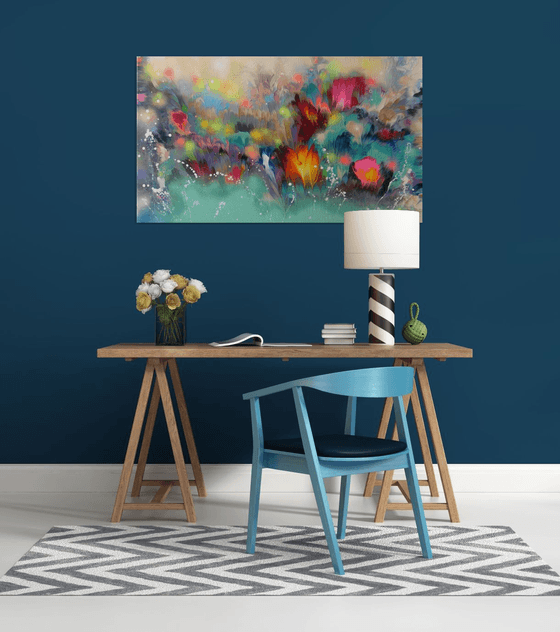 "Floral Musical Accompaniment", LARGE Painting